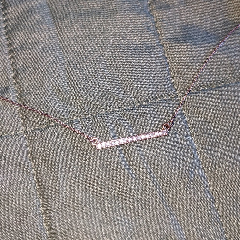 Horizontal Bar Necklace - Gold and Diamond - from Charming Charlie